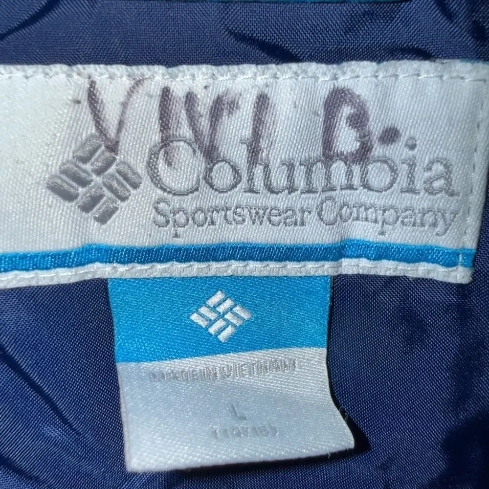 Columbia Two-Tone Blue and Black Windbreaker Jacket boys L 14/16 Hiking #723